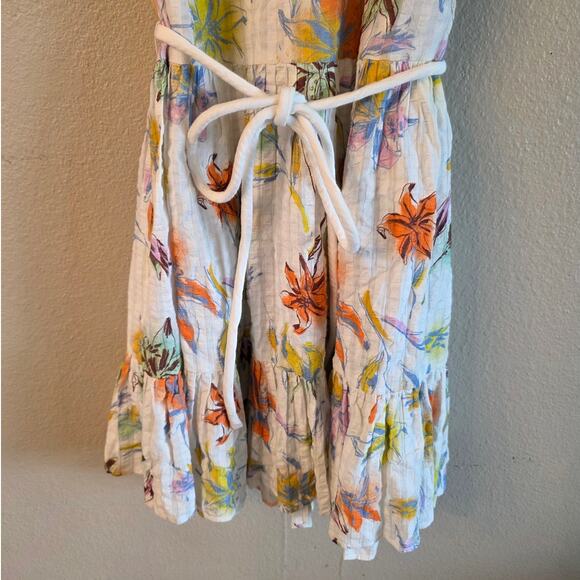 Tanya Taylor Marisol Coverup Dress SZ Medium Floral Spring Tiered - Picture 4 of 10